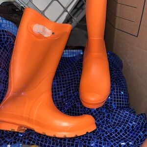 Bright Orange Rain Boots